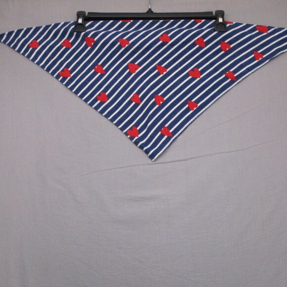 Old Navy Triangle Scarf Hearts Blue & Red Unisex Size | L/XL - Picture 2 of 10